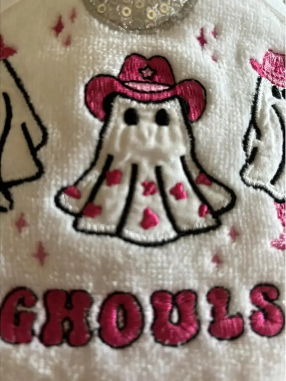 Truly Lou Pink Disco Ghost Hand Towels New